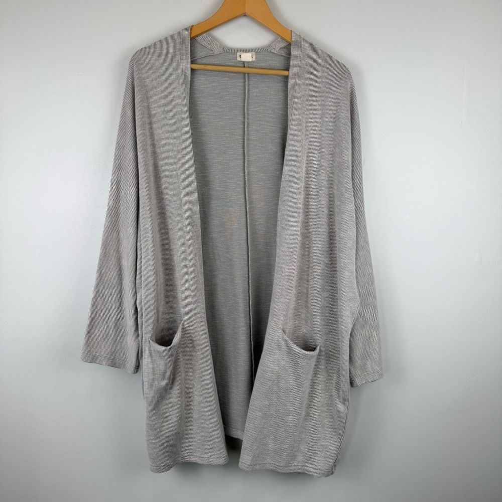 Donni. Sandwash Ribbed Cardigan One Size Fits All OSFA